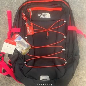 The North Face Women's Black and Red Backpack